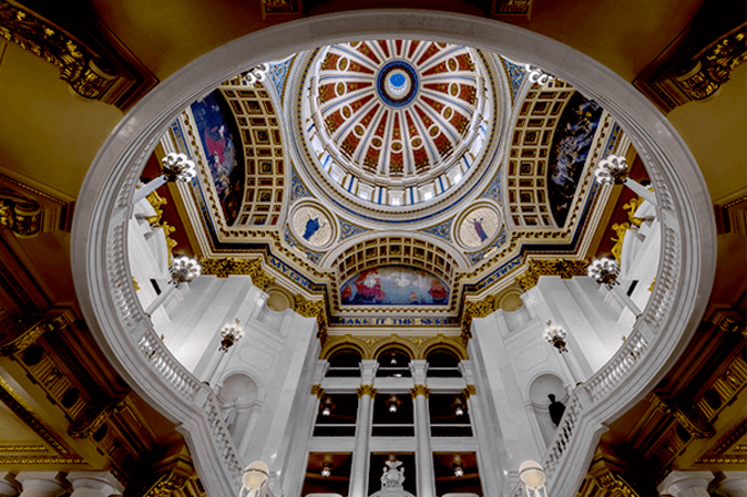 Inside the state capitol dome of Pennsylvania