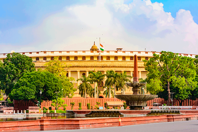 India Parliament in New Delhi